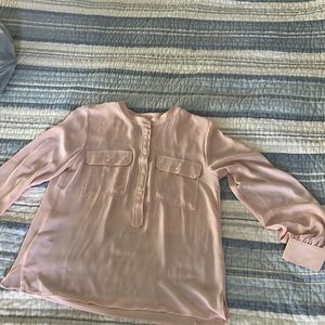 Loft size XS Soft Pink Blouse Long Sleeve